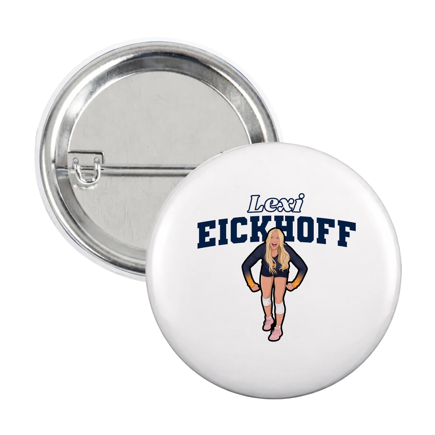 Game Day Button — Name Arch in White