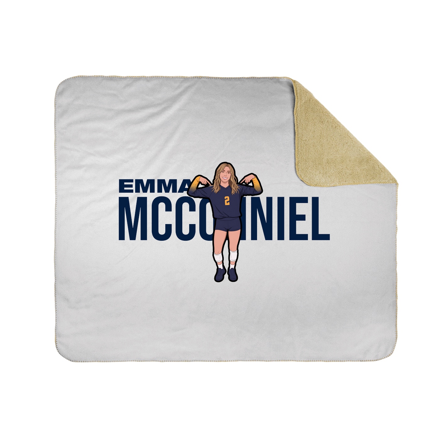 Throw Blanket — Player Name in White