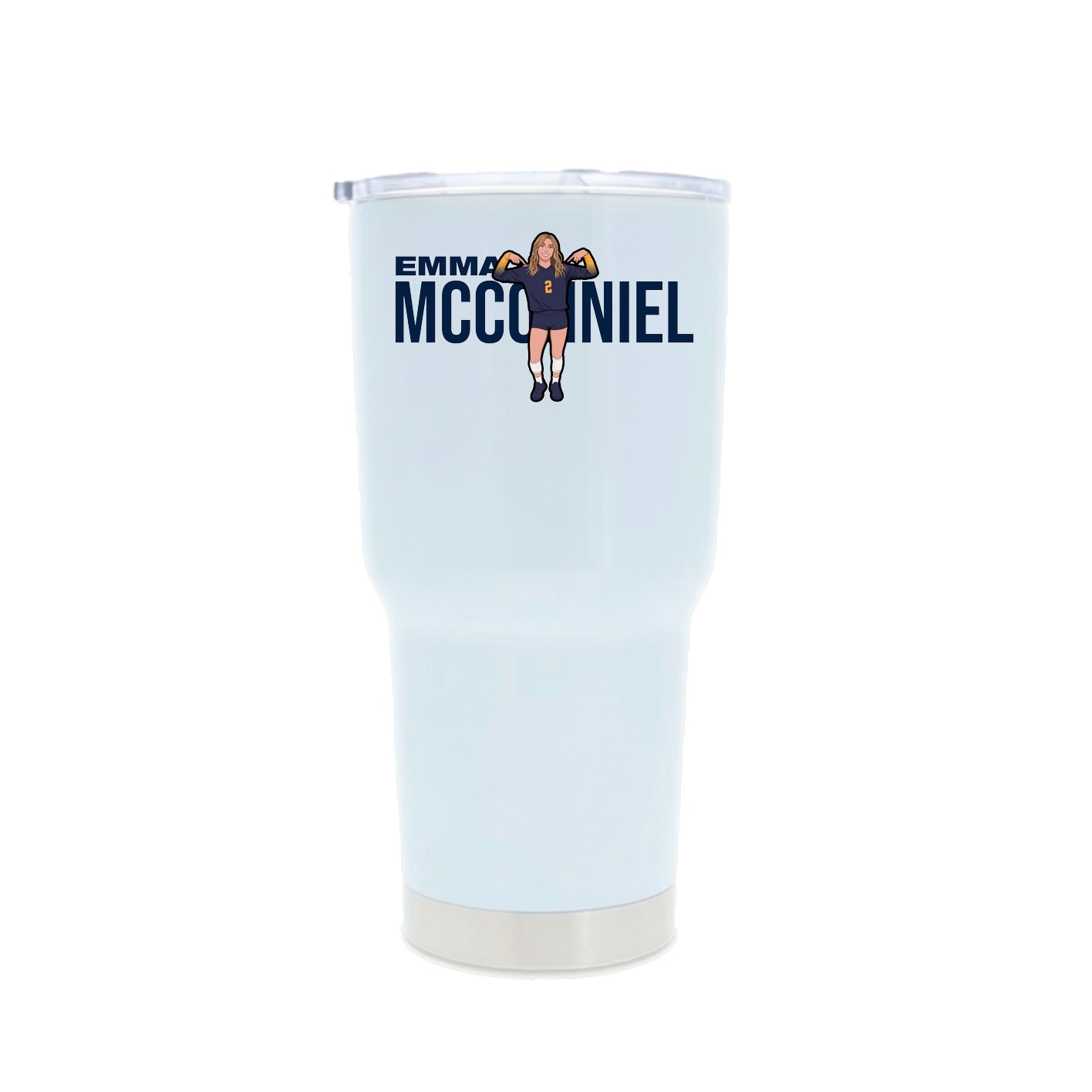 30oz Stainless Steel Tumbler — Player Name in White