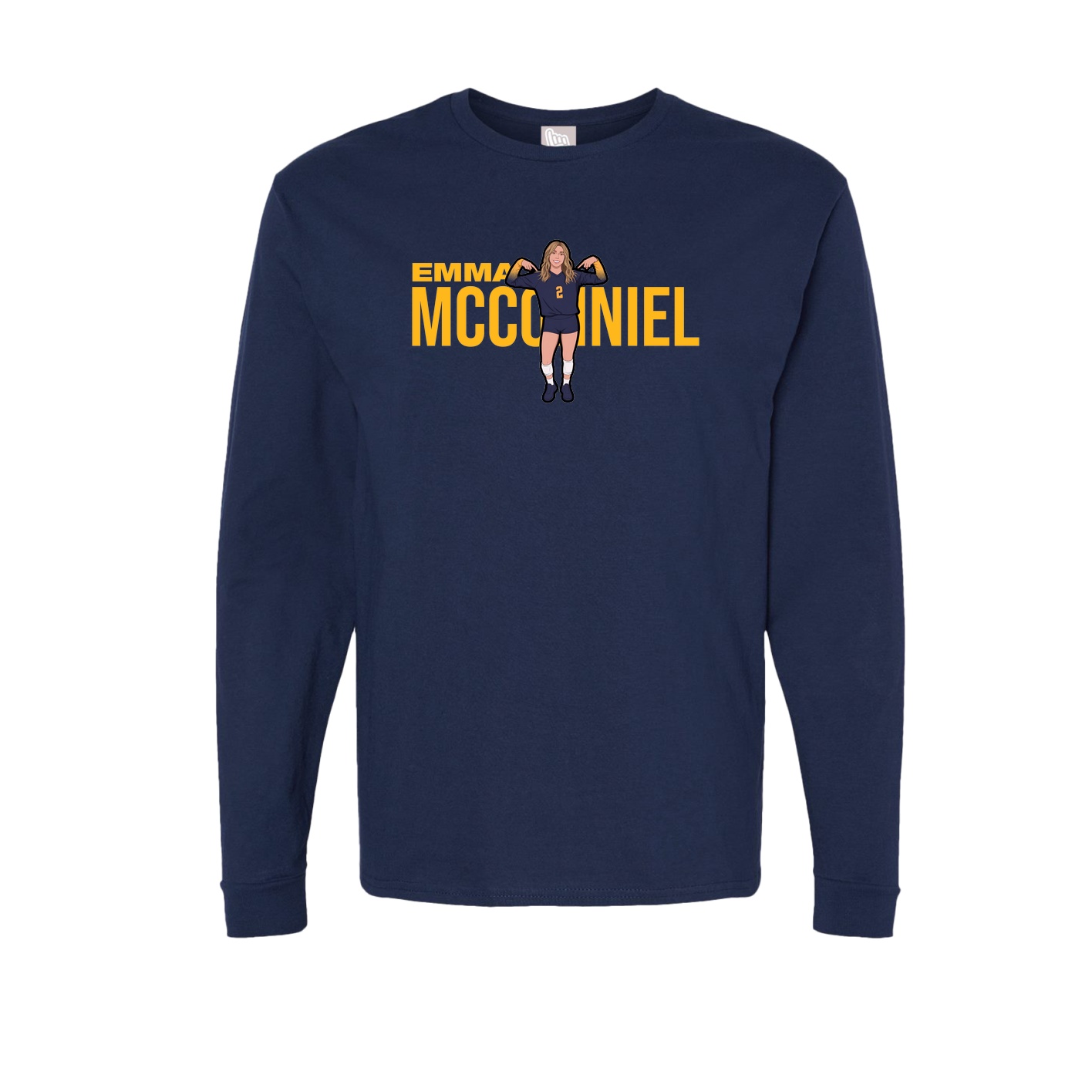 Long Sleeve Tee — Player Name in Navy
