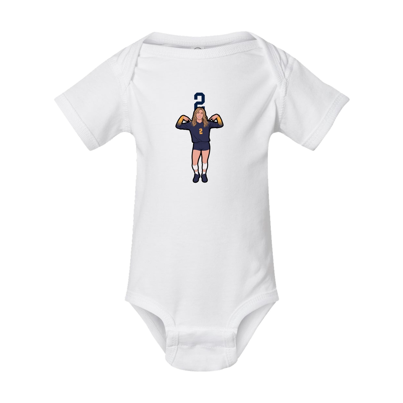 Baby Onesie — Number Top in White