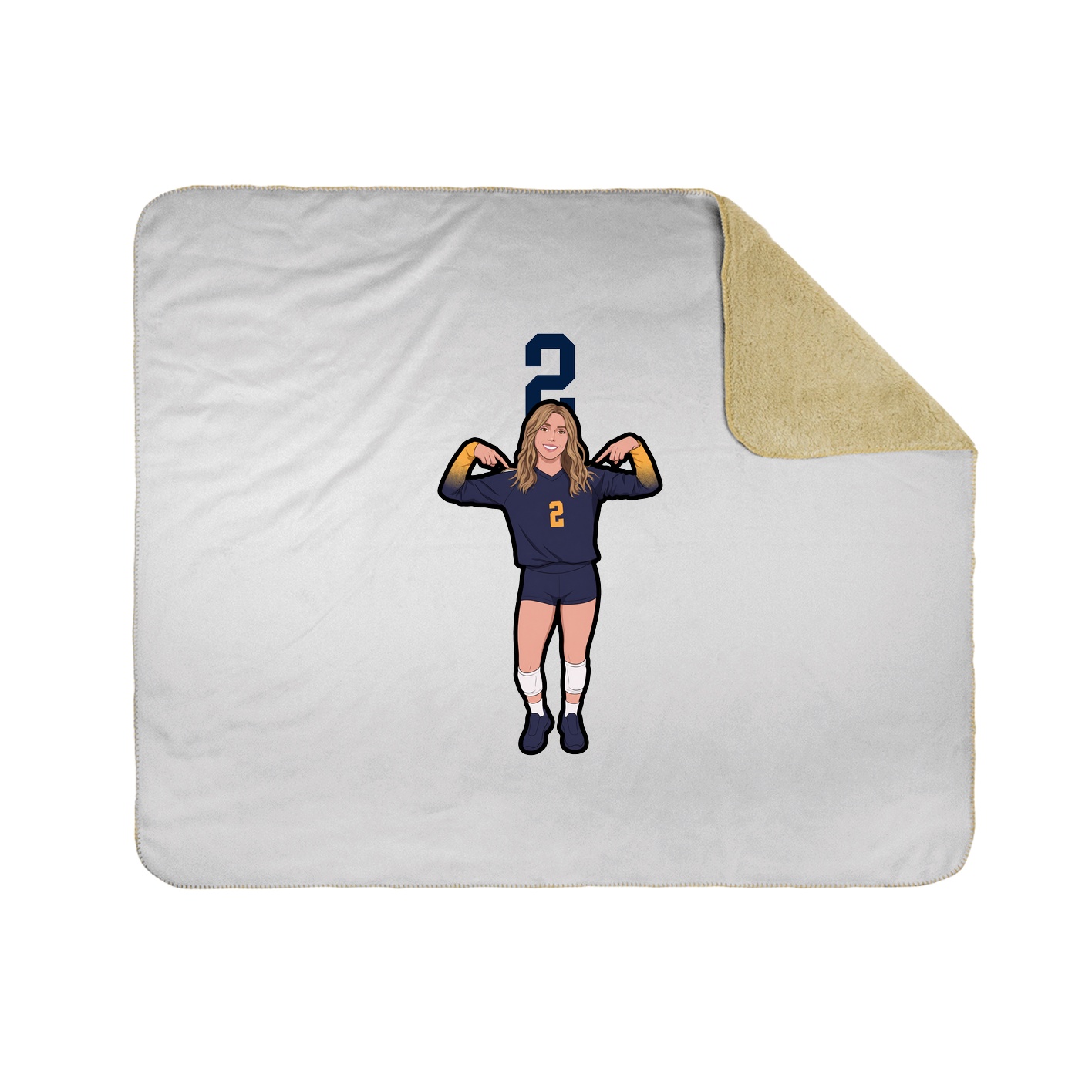 Throw Blanket — Number Top in White