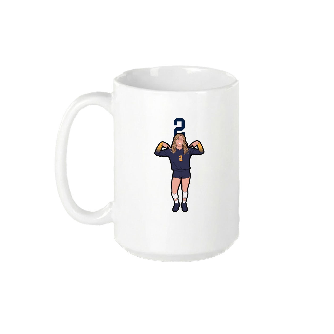 15oz Coffee Mug — Number Top in White