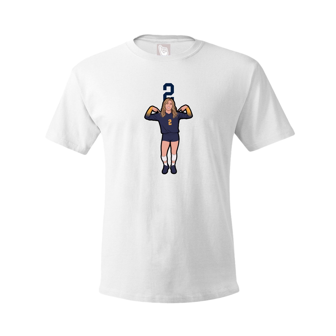 Youth Tee — Number Top in White