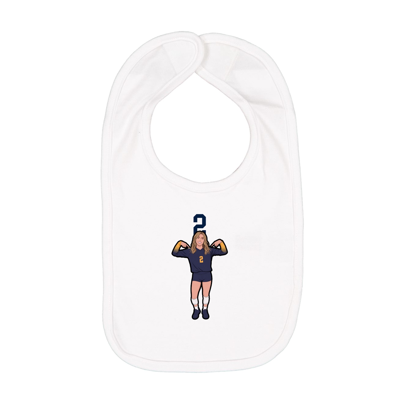 Infant Bib — Number Top in White