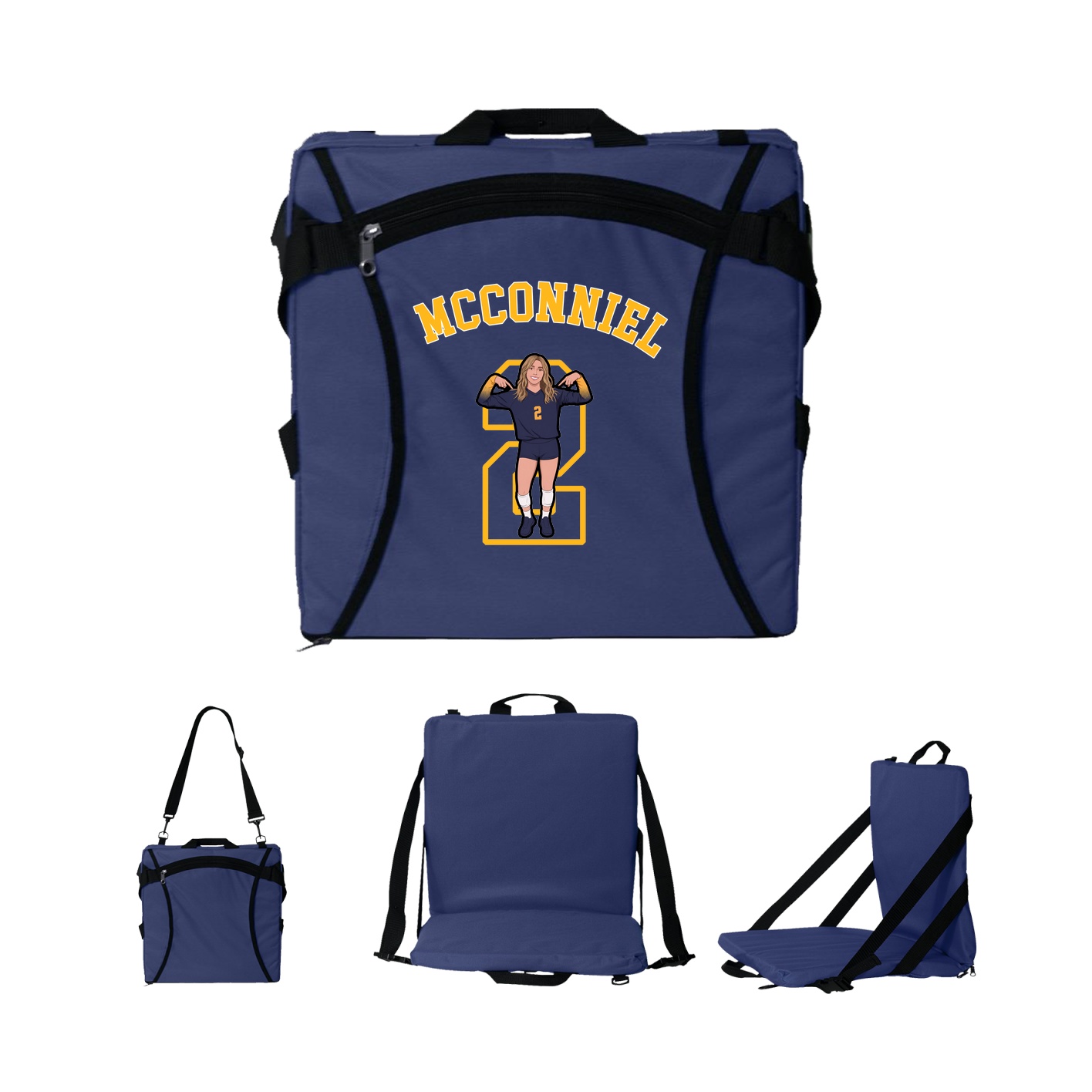 Folding Stadium Seat — Shirsey Arch in Navy