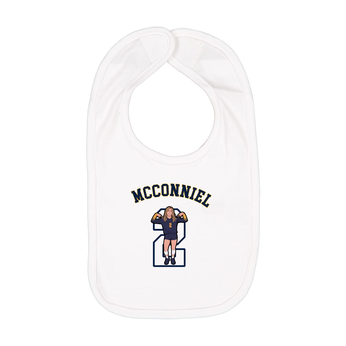 Infant Bib — Shirsey Arch in White