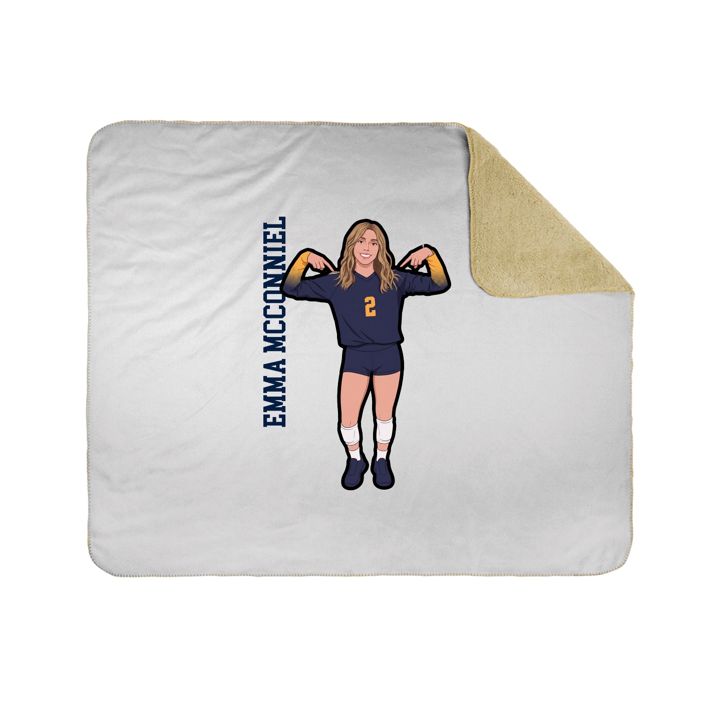 Throw Blanket — Name Vertical in White