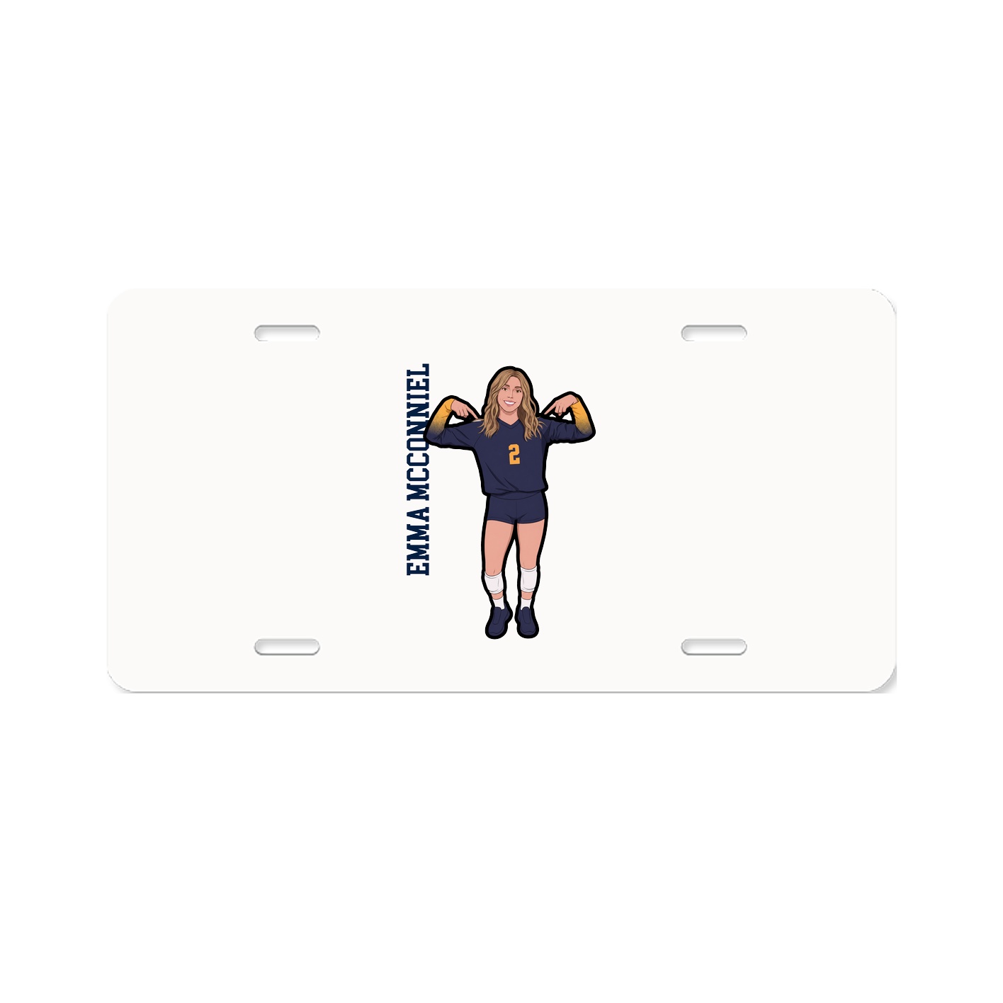 License Plate — Name Vertical in Classic