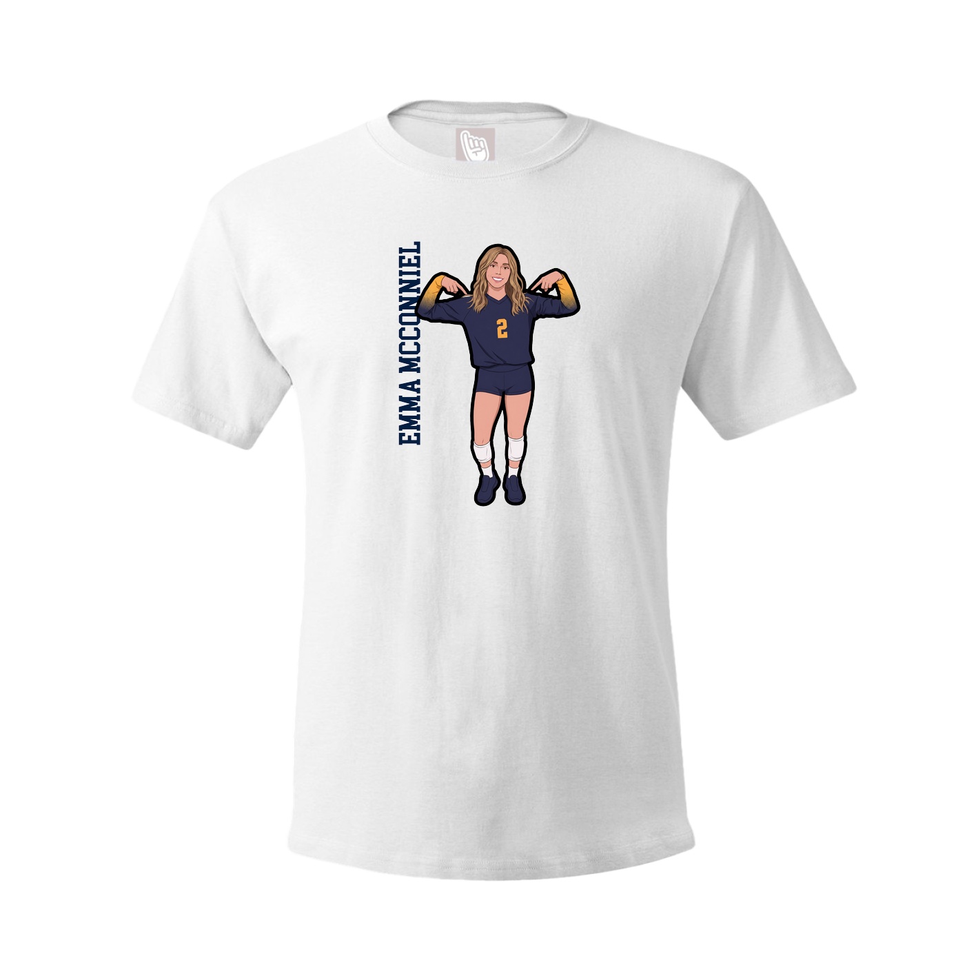 Tee — Name Vertical in White