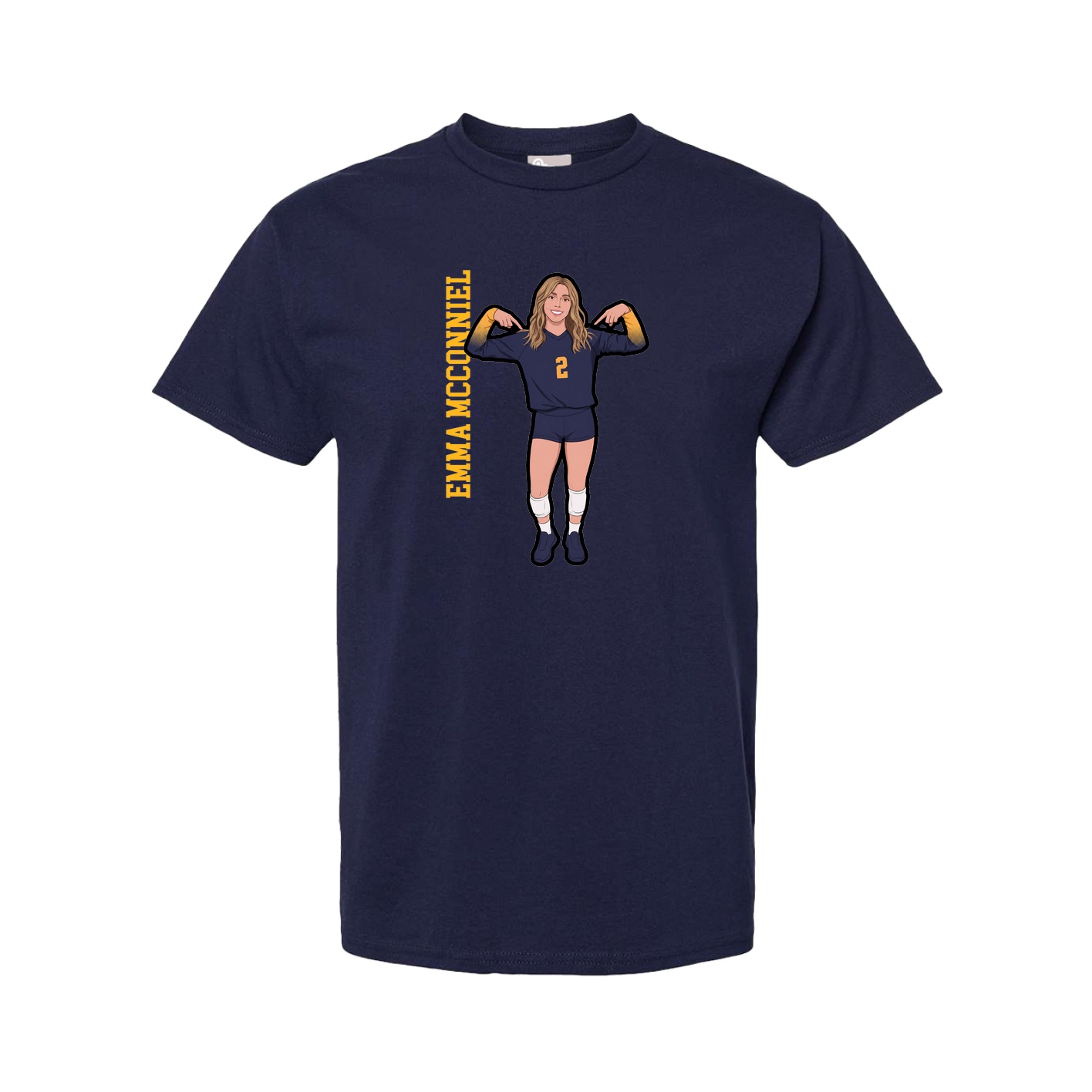 Youth Tee — Name Vertical in Navy