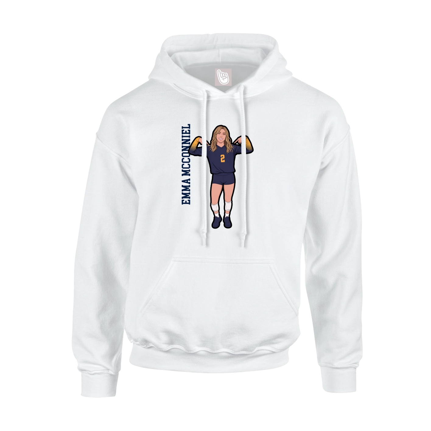 Hoodie — Name Vertical in White