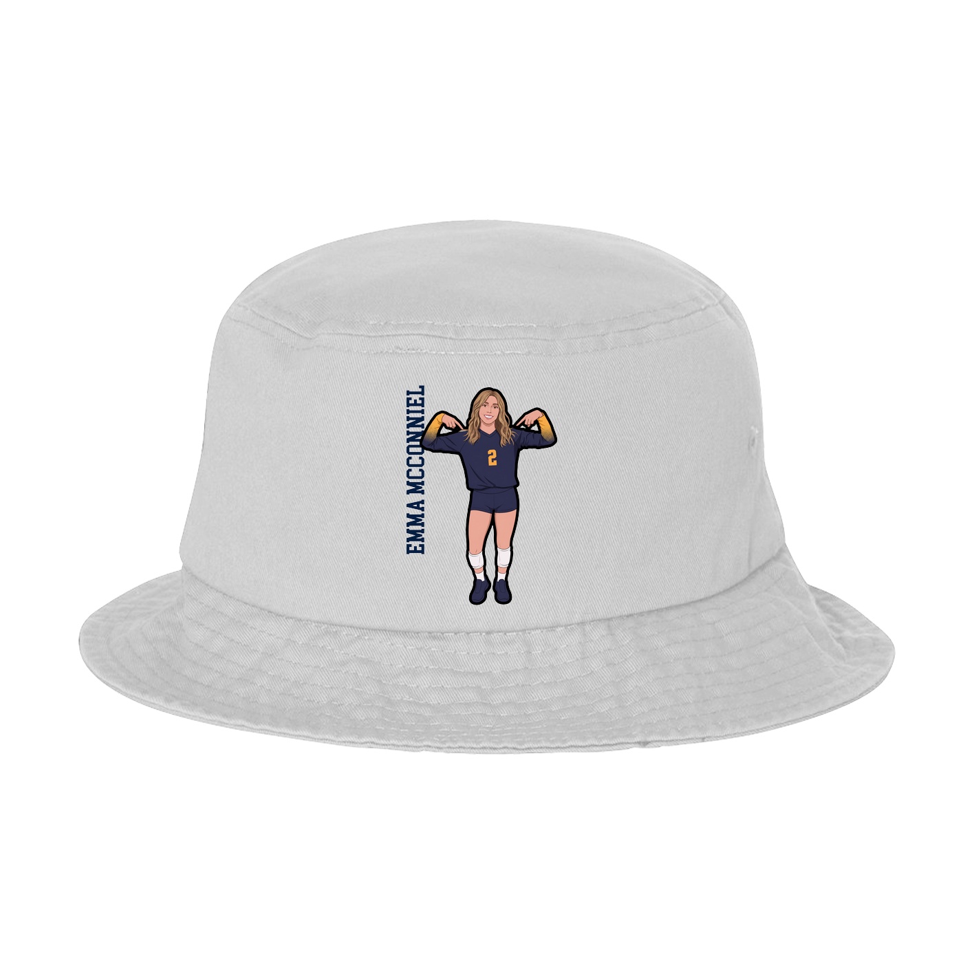 Bucket Cap — Name Vertical in White
