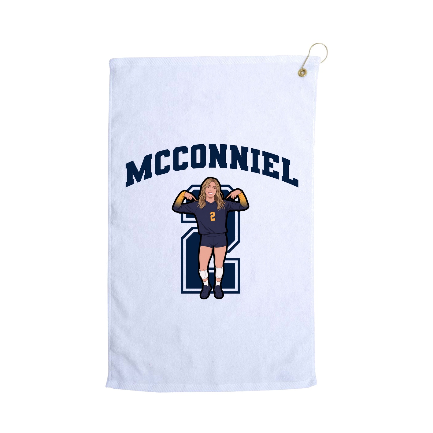 Golf Towel — Number in White