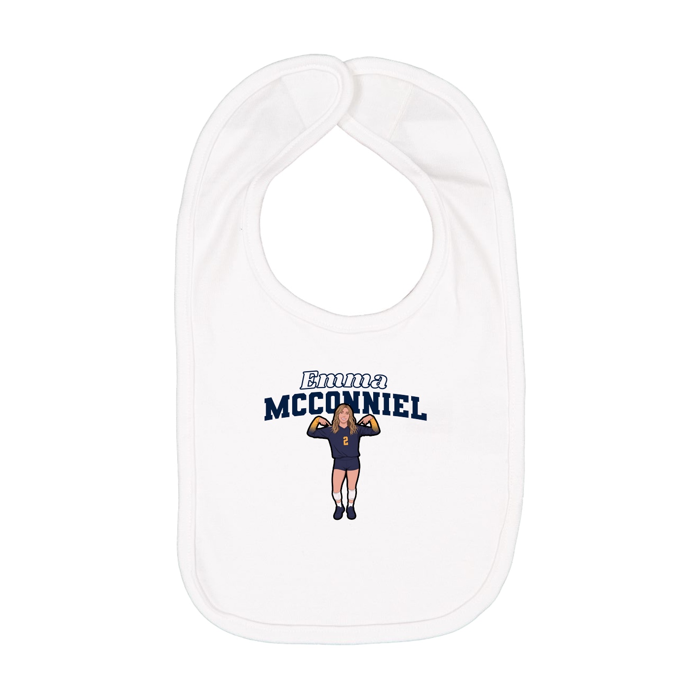 Infant Bib — Name Arch in White