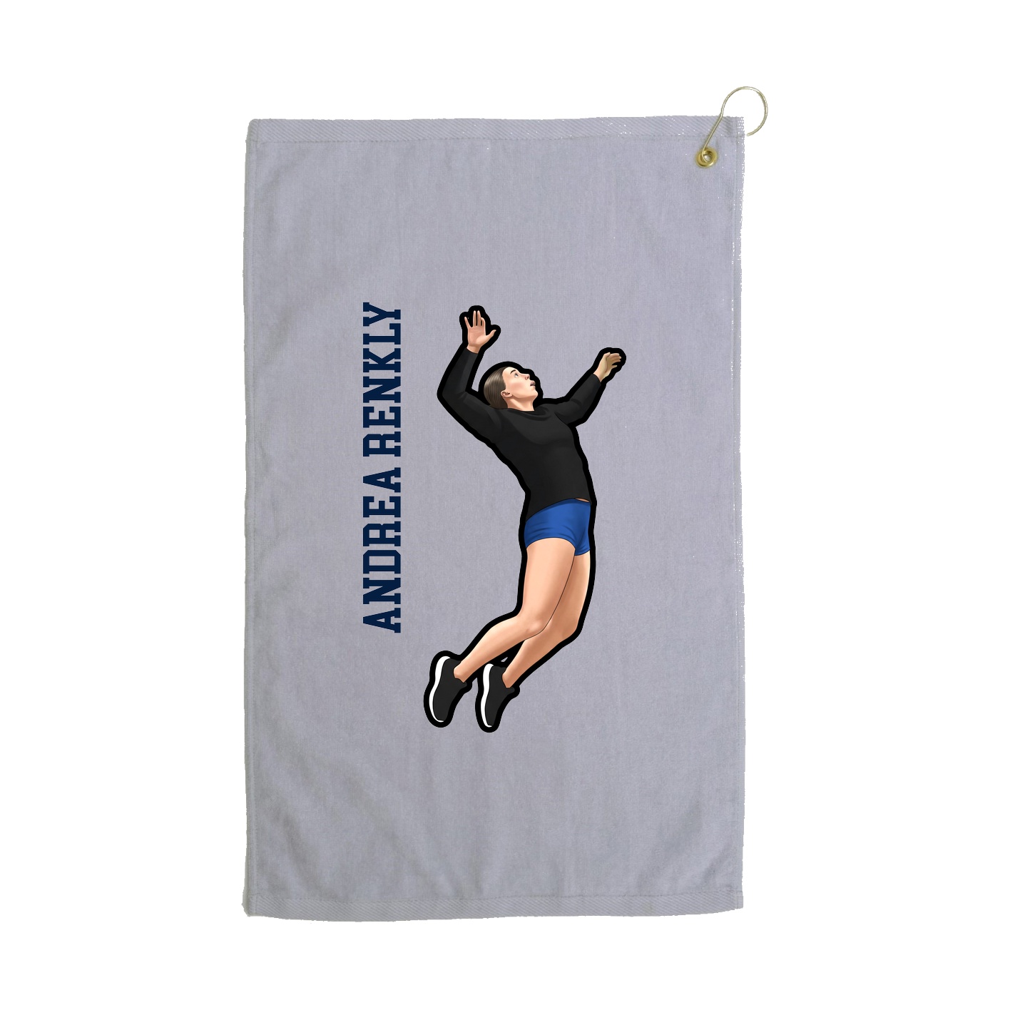 Golf Towel — Name Vertical in Grey
