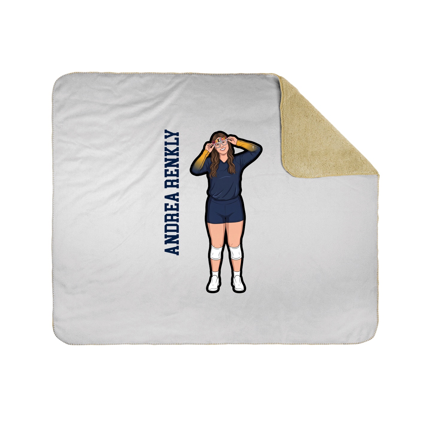 Throw Blanket — Name Vertical in White