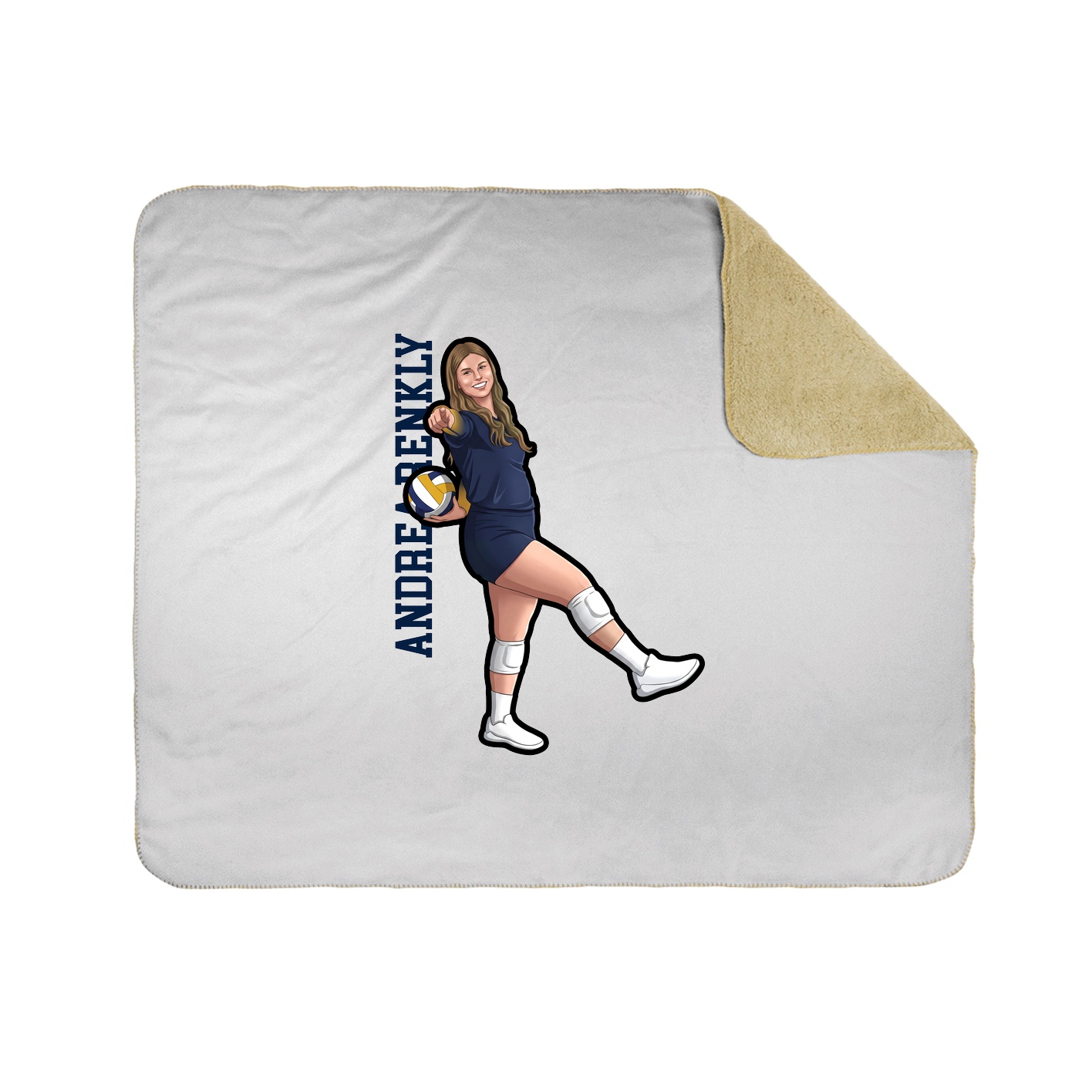 Throw Blanket — Name Vertical in White