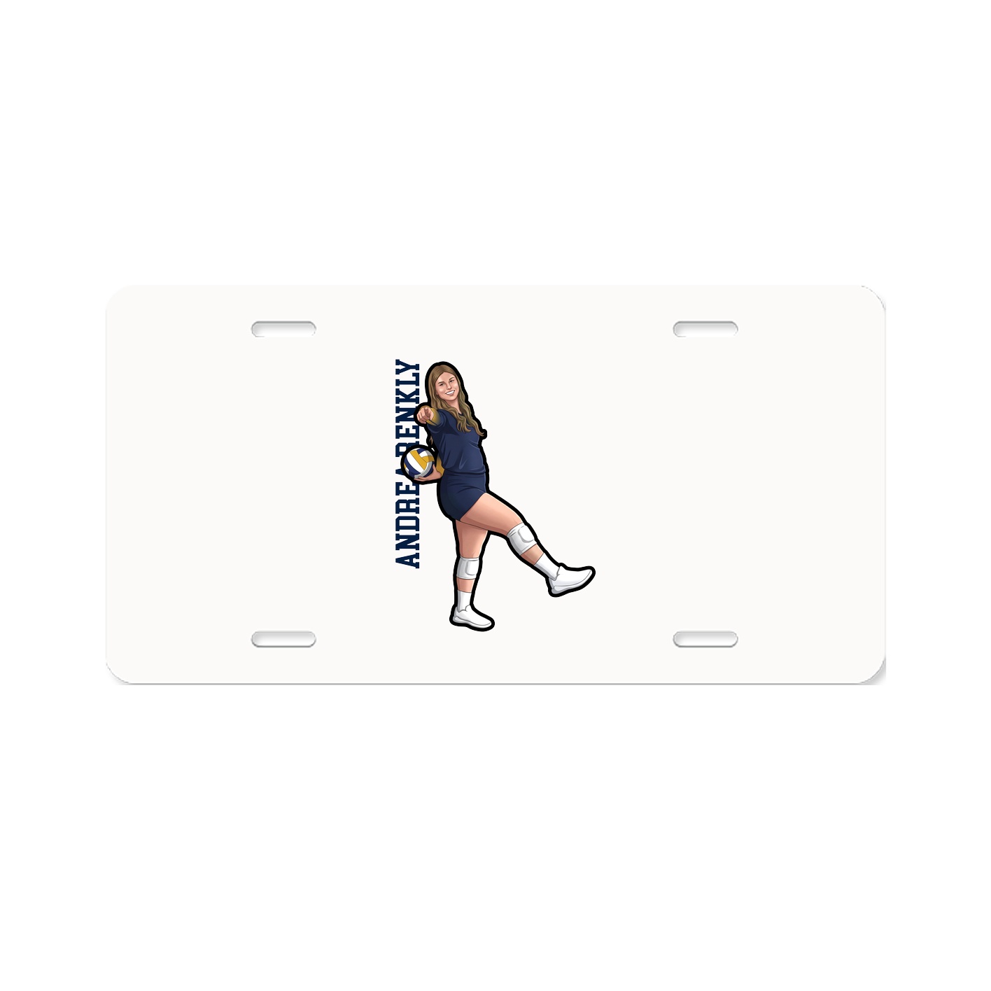 License Plate — Name Vertical in Classic