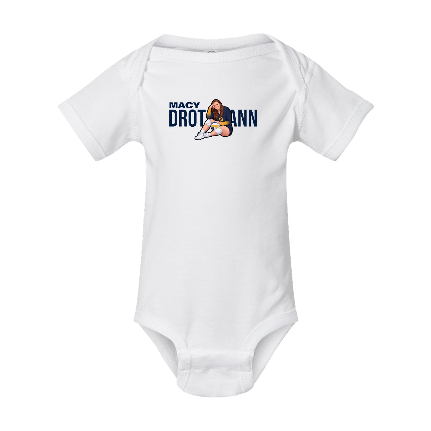 Baby Onesie — Player Name in White