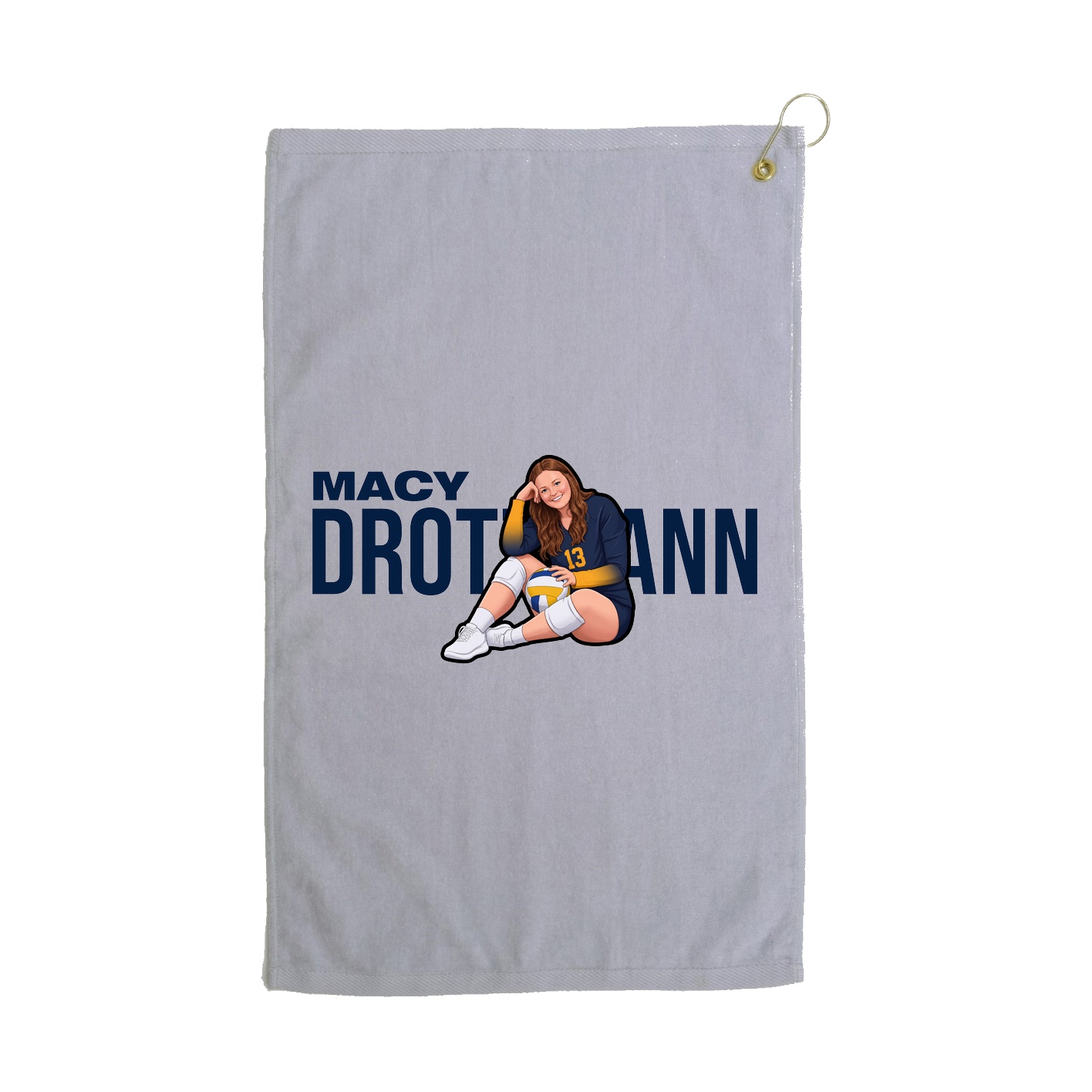 Golf Towel — Player Name in Grey