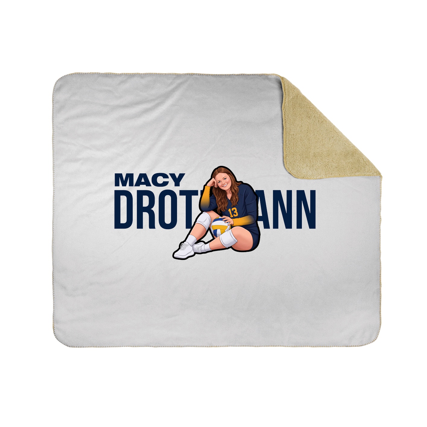 Throw Blanket — Player Name in White