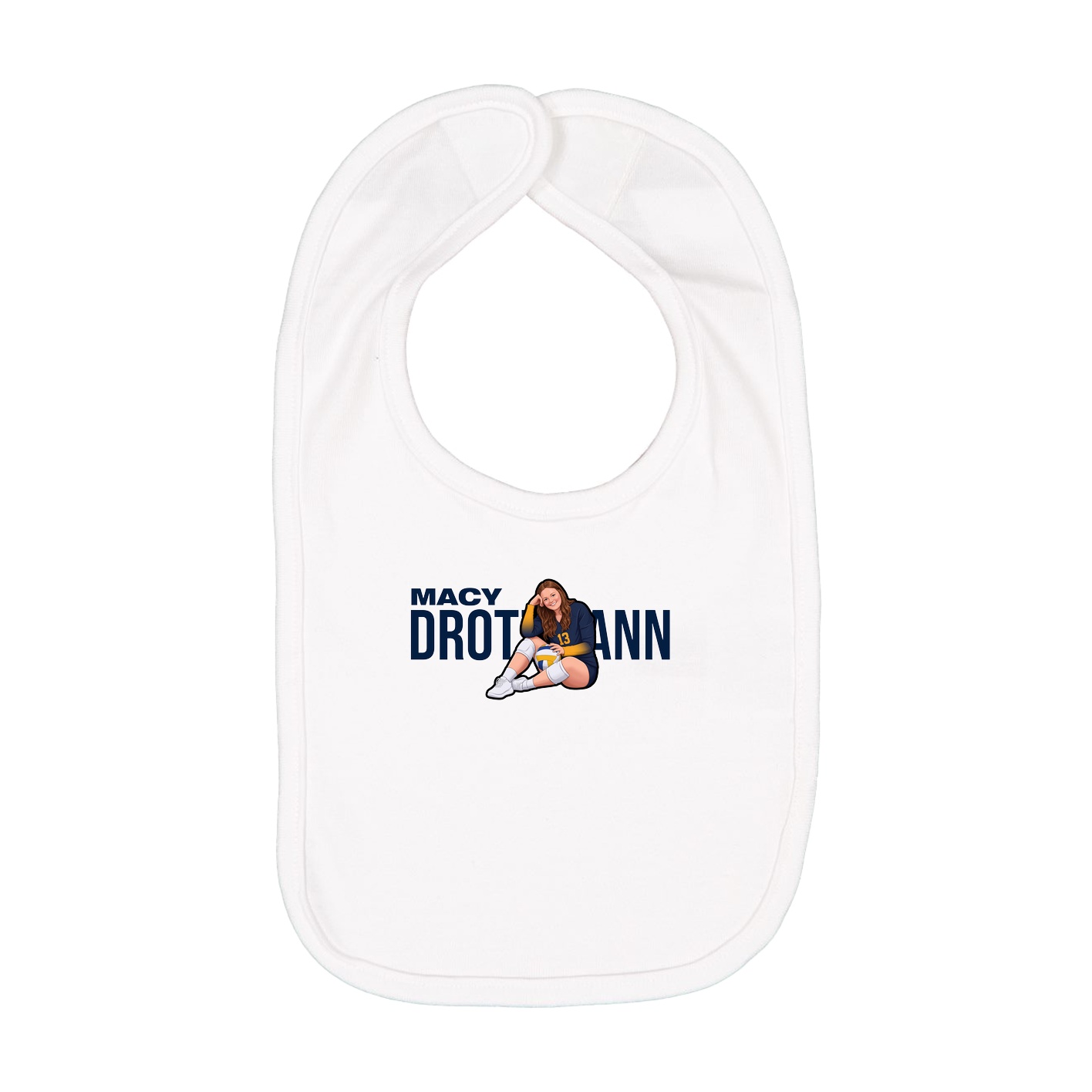 Infant Bib — Player Name in White