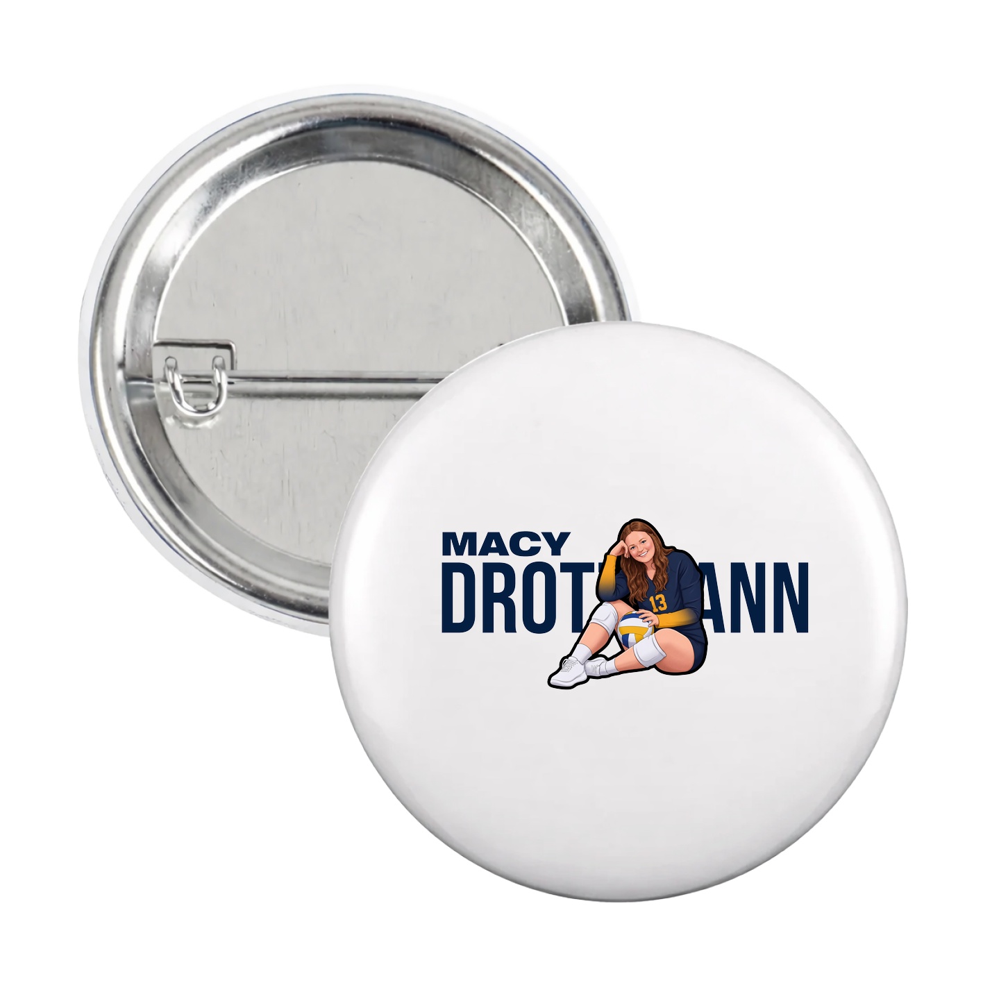 Game Day Button — Player Name in White