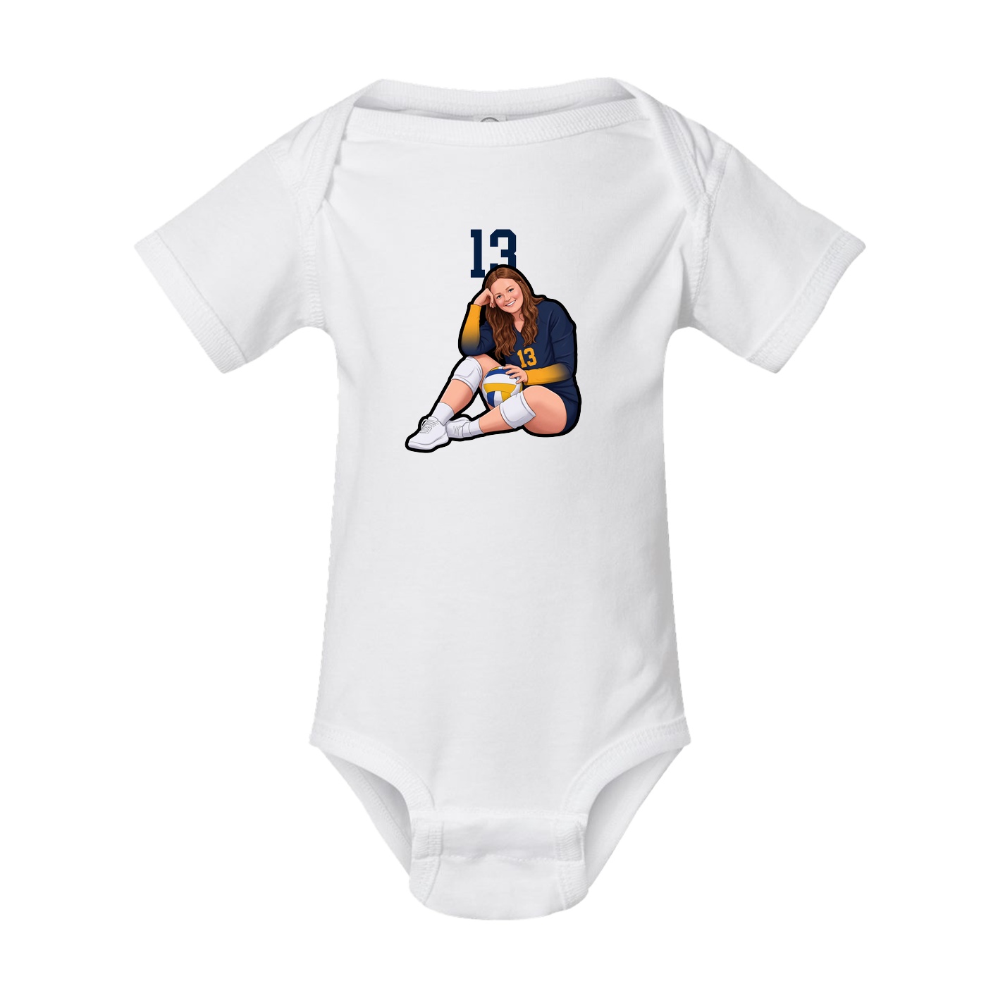 Baby Onesie — Number Top in White