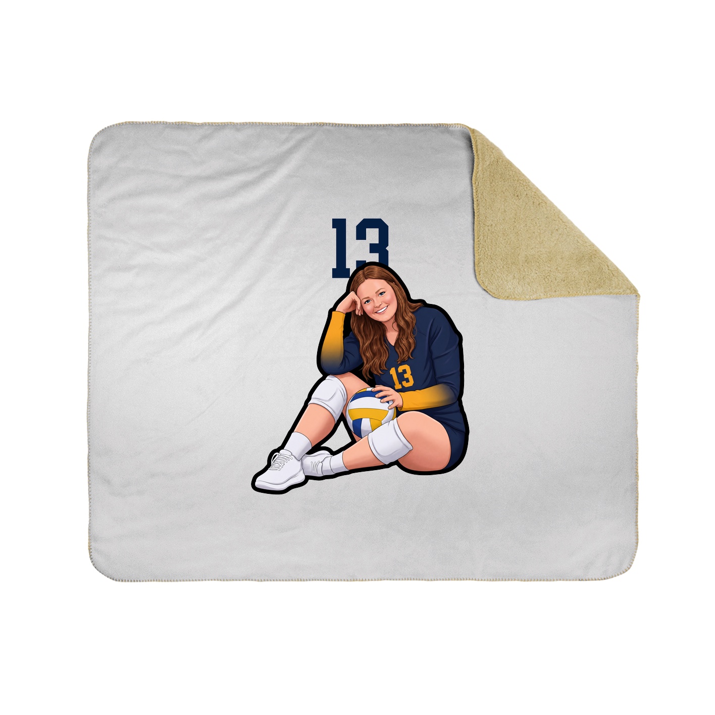 Throw Blanket — Number Top in White
