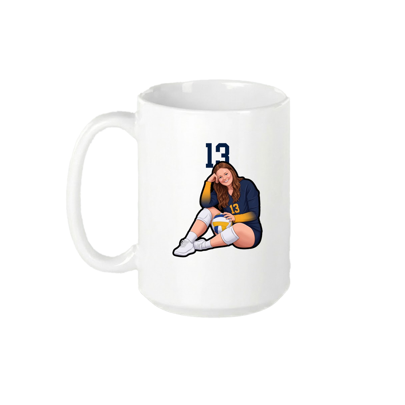 15oz Coffee Mug — Number Top in White