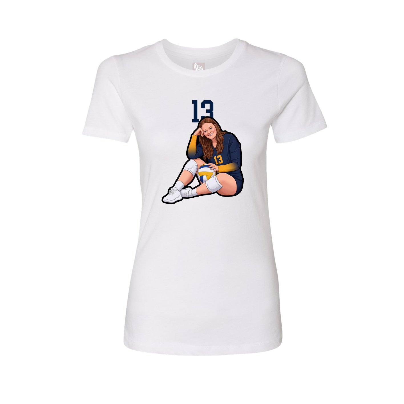 Fitted Women's Tee — Number Top in White