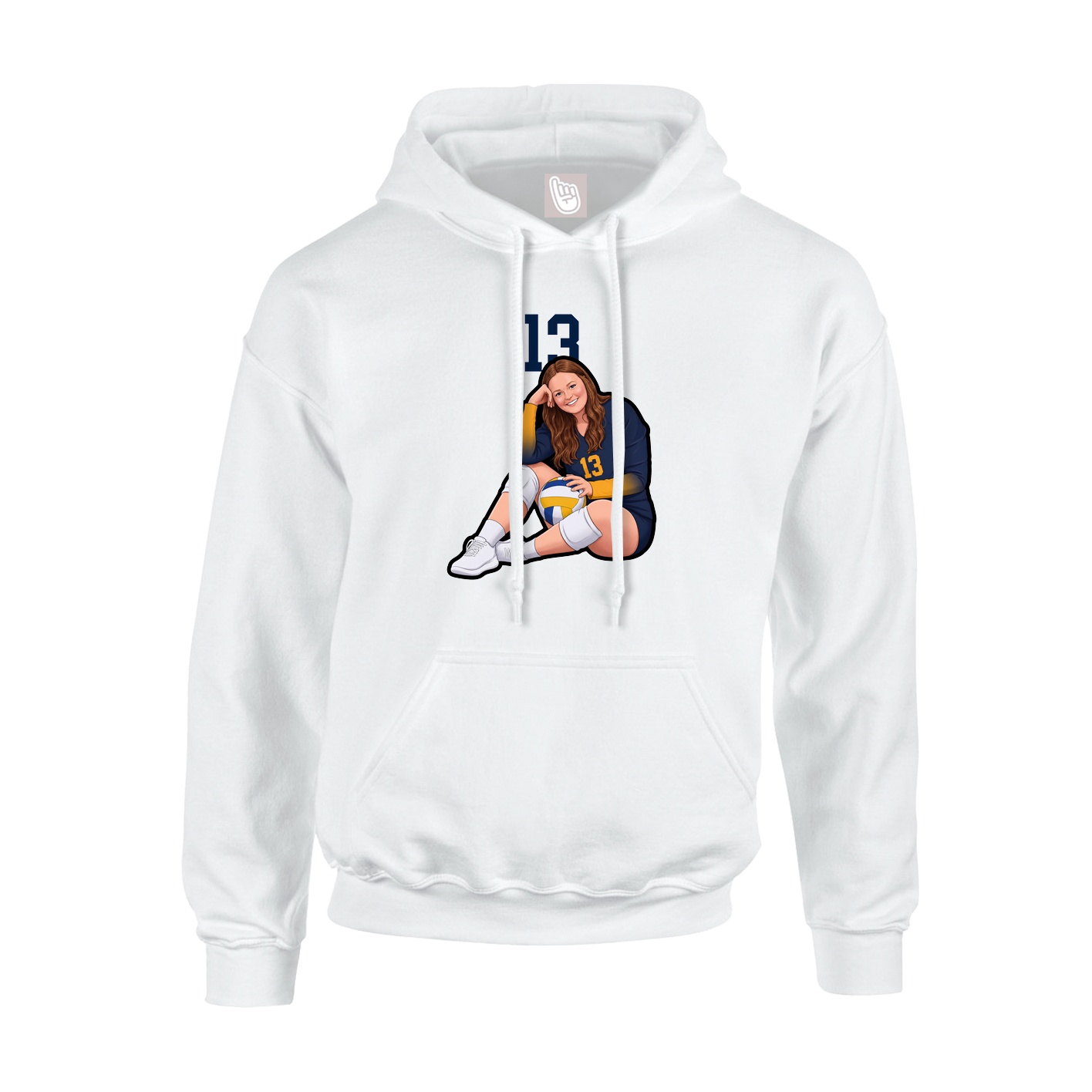 Hoodie — Number Top in White