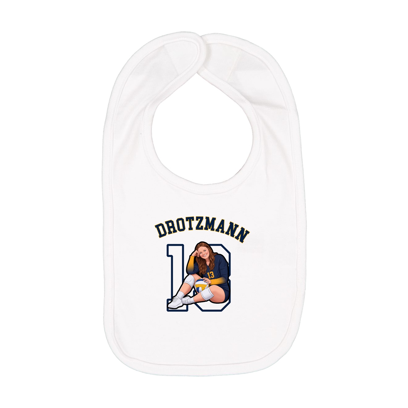 Infant Bib — Shirsey Arch in White
