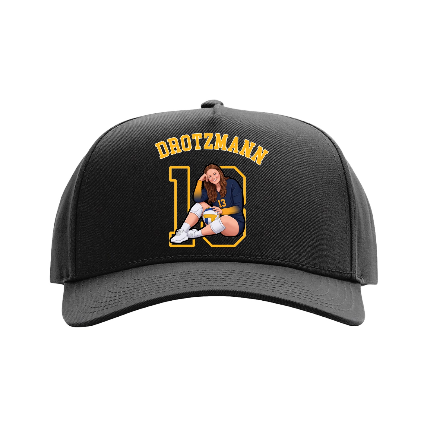 Full Fabric Five-Panel Champ Cap — Shirsey Arch in Black