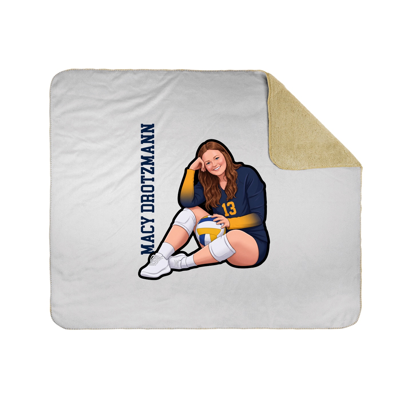 Throw Blanket — Name Vertical in White