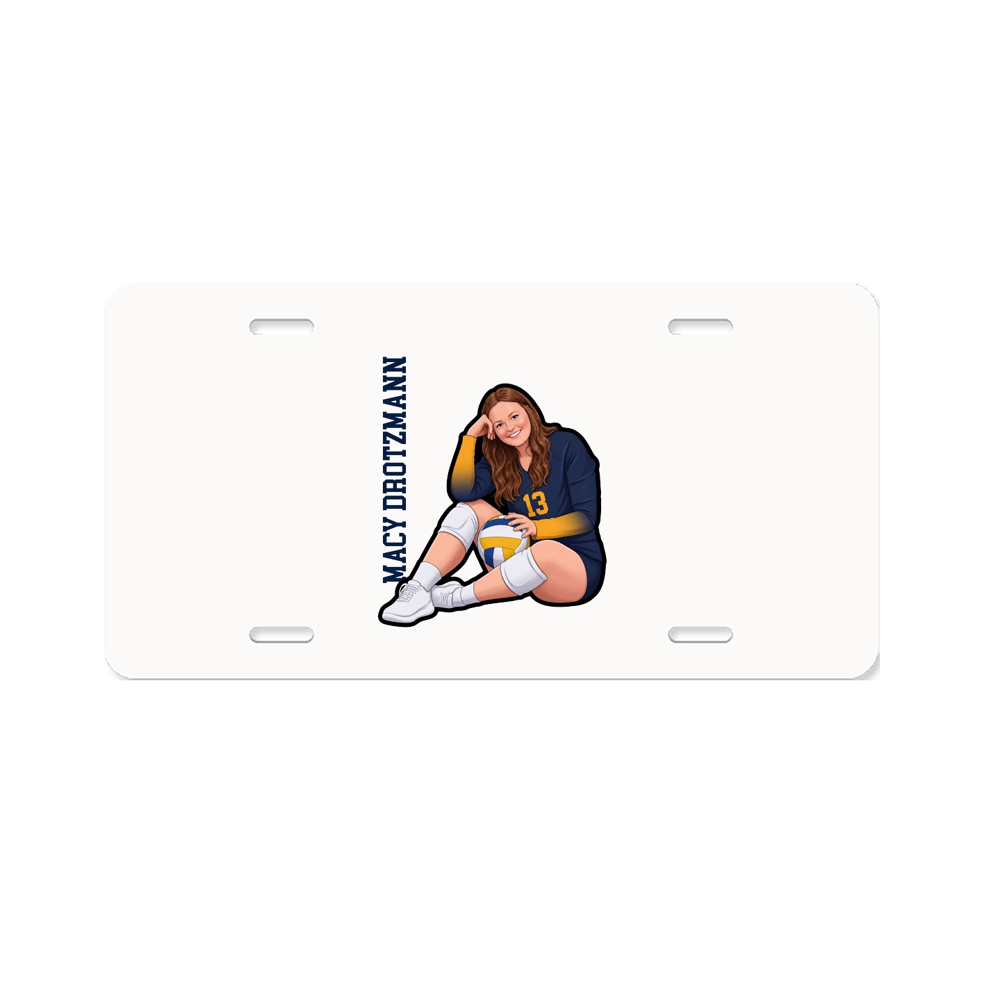 License Plate — Name Vertical in Classic