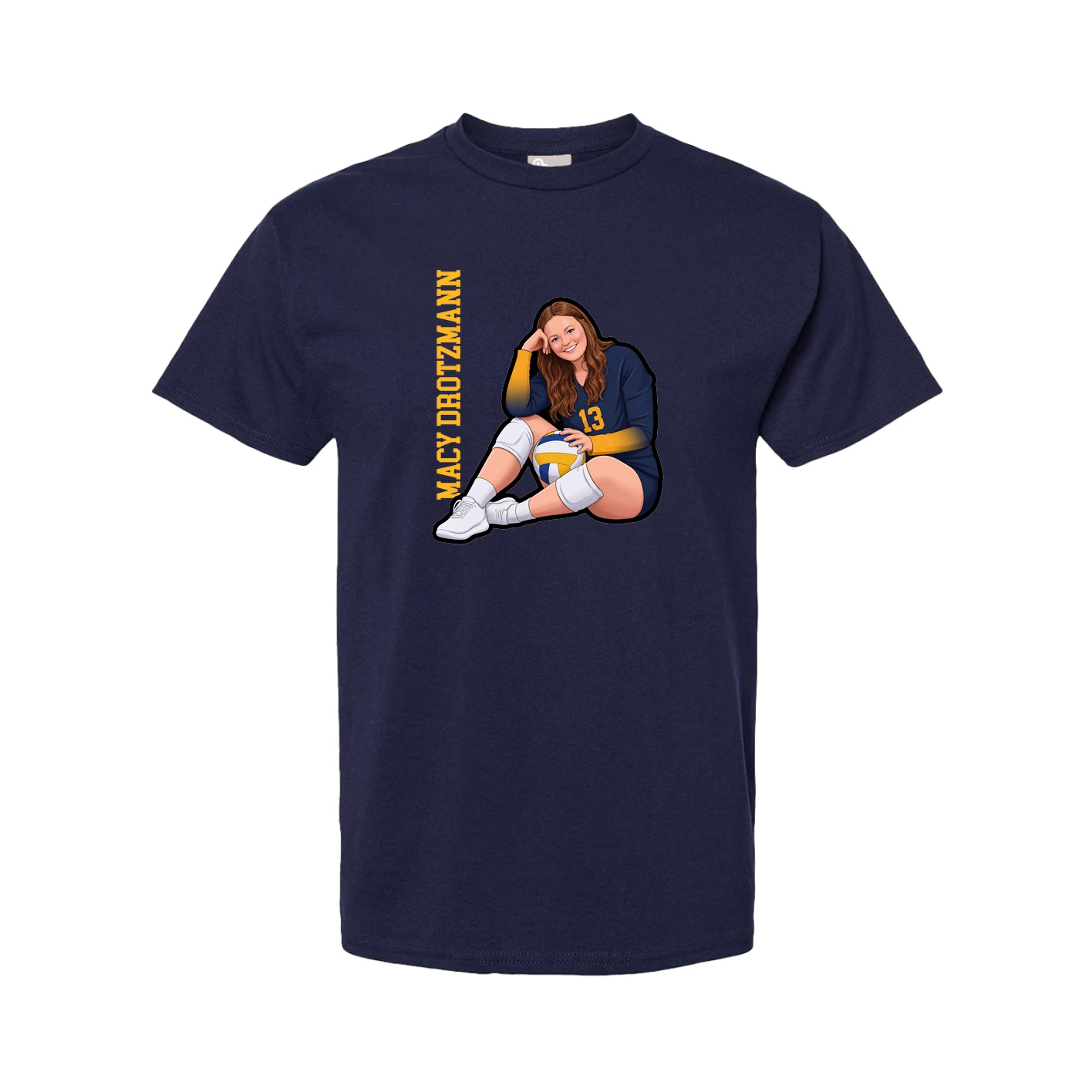 Tee — Name Vertical in Navy