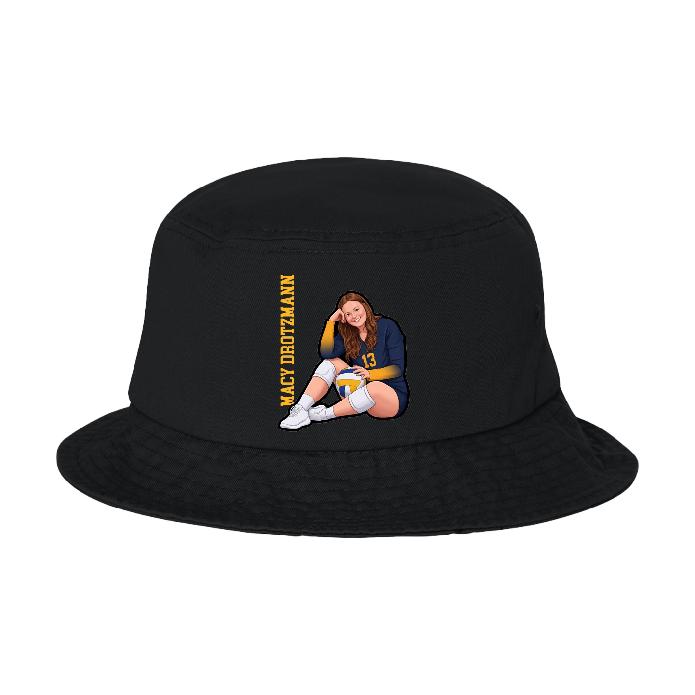 Bucket Cap — Name Vertical in Black