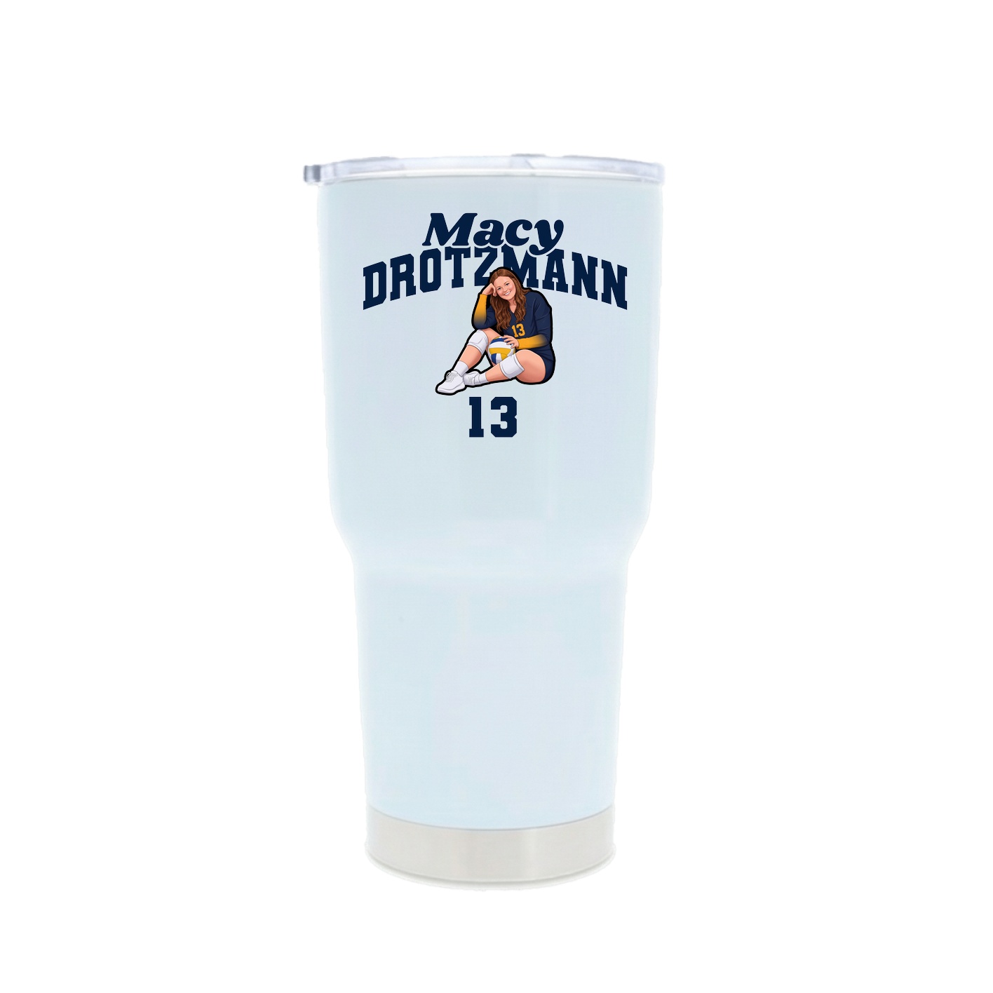30oz Stainless Steel Tumbler — Signature Arch in White