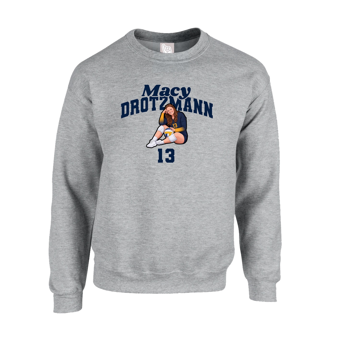 Fleece Crew — Signature Arch in Grey