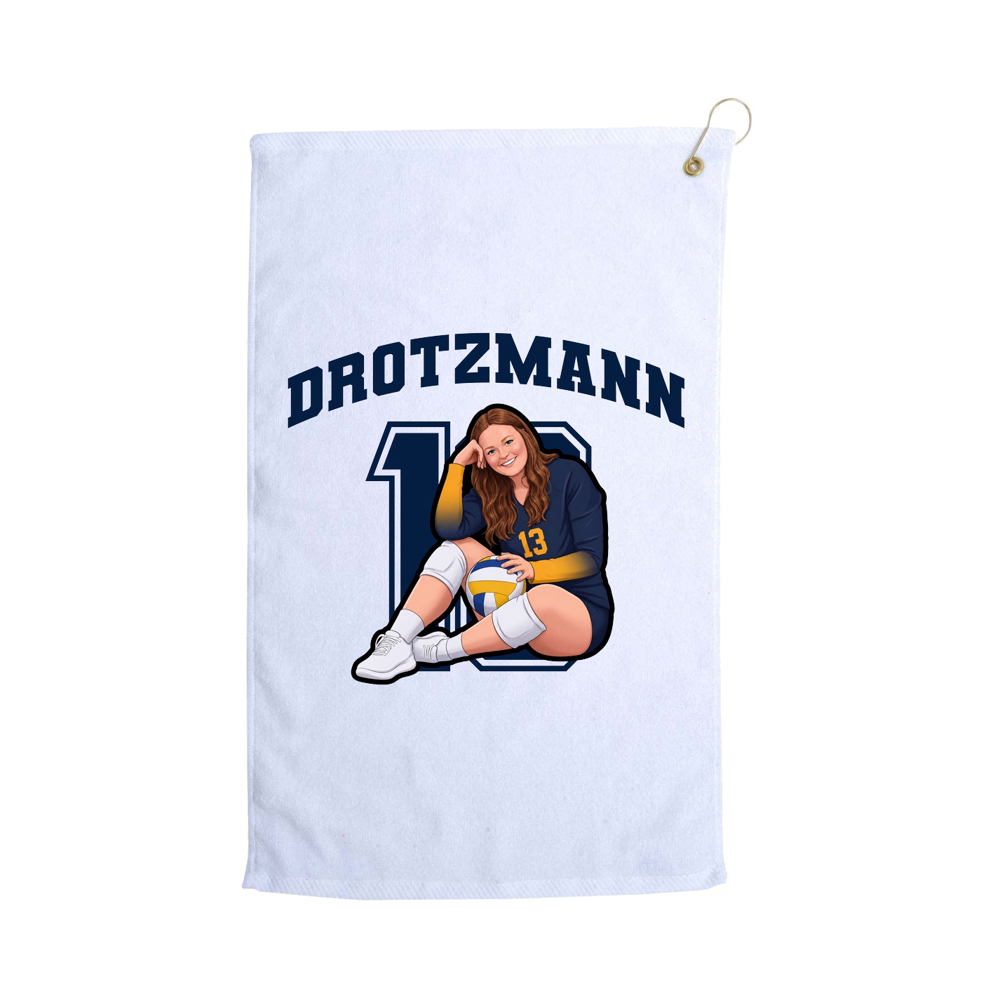 Golf Towel — Number in White