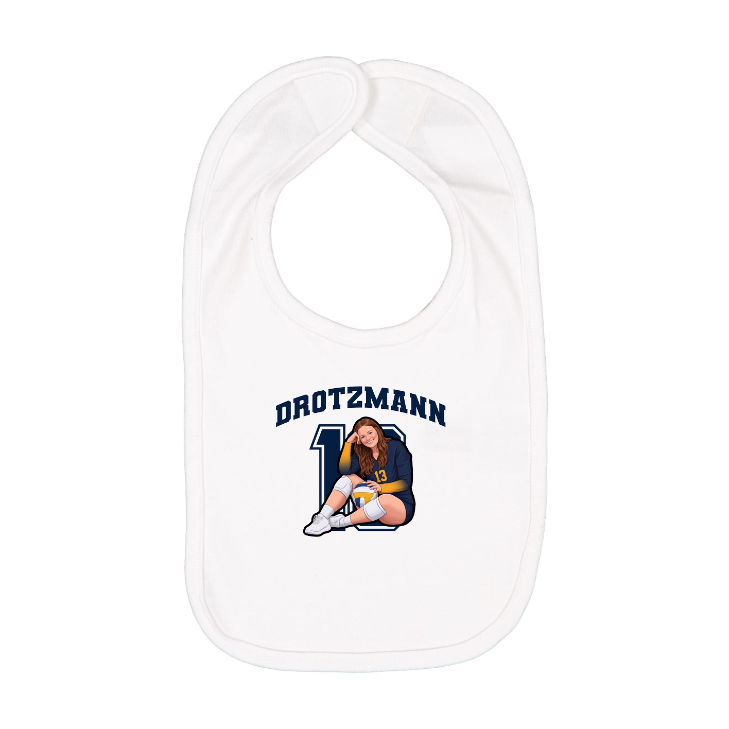 Infant Bib — Number in White
