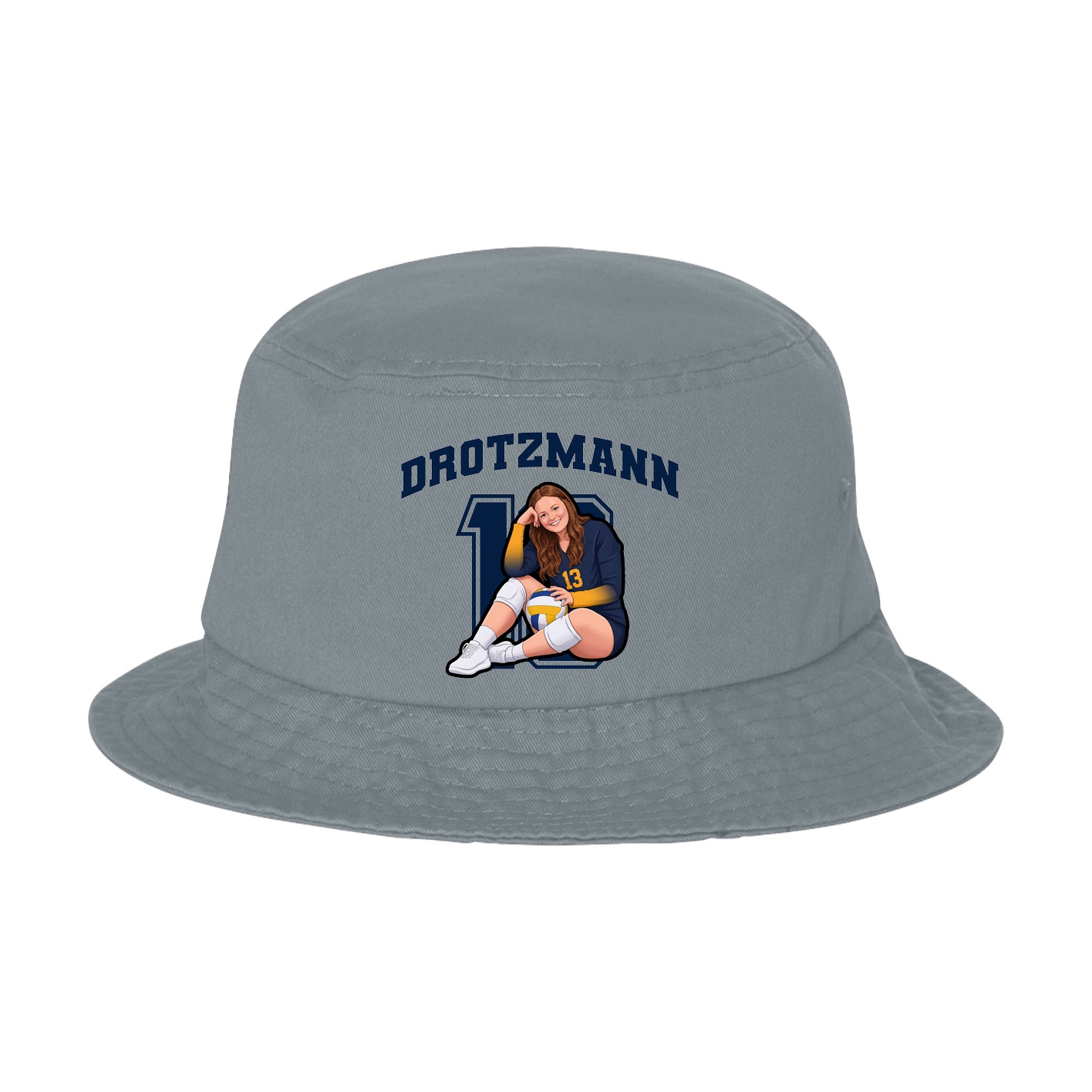 Bucket Cap — Number in Grey