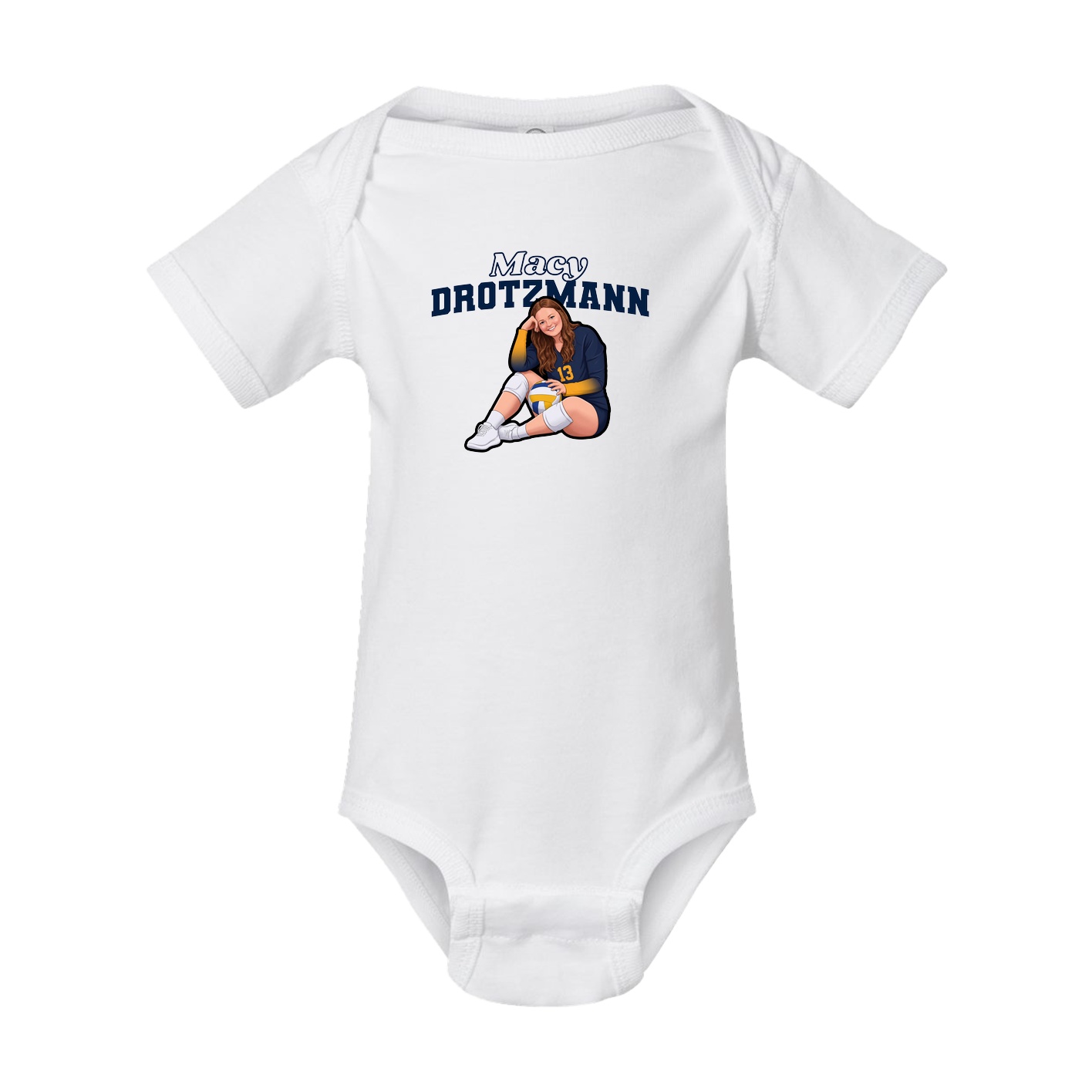 Baby Onesie — Name Arch in White