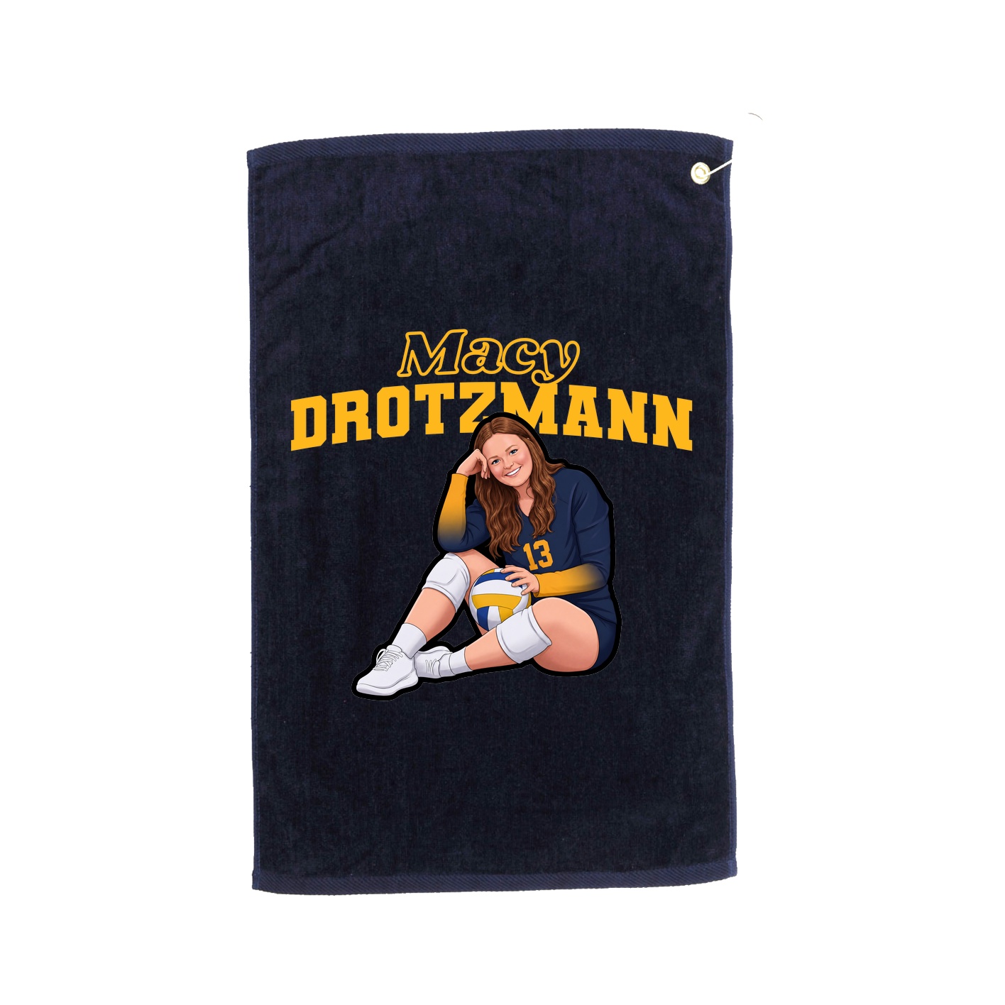 Golf Towel — Name Arch in Navy