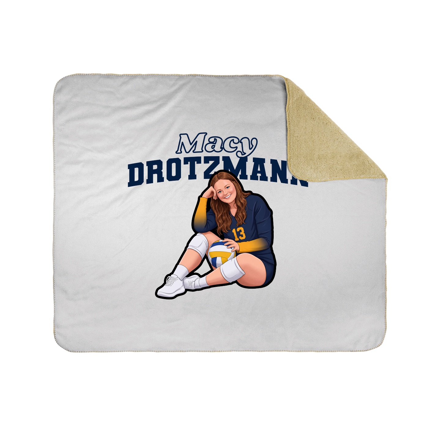 Throw Blanket — Name Arch in White