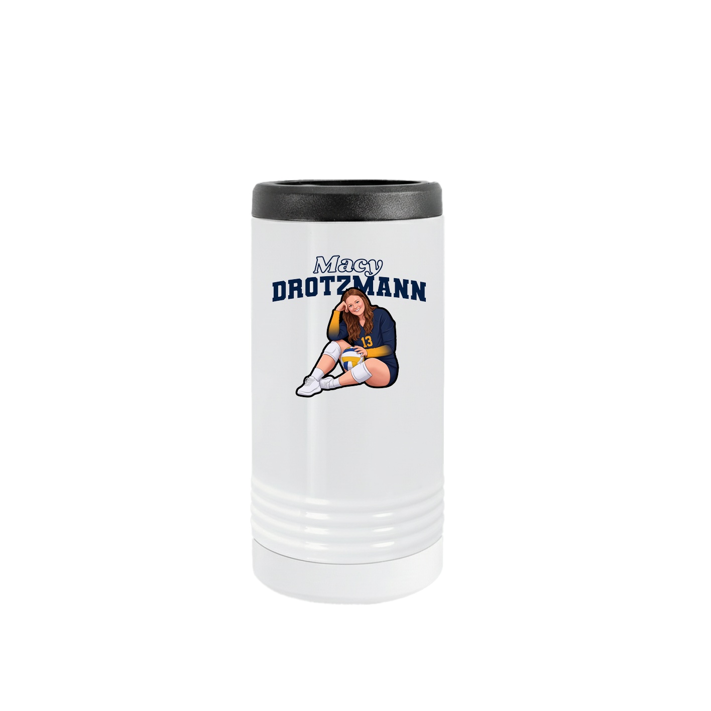 Slim Beverage Holder — Name Arch in White