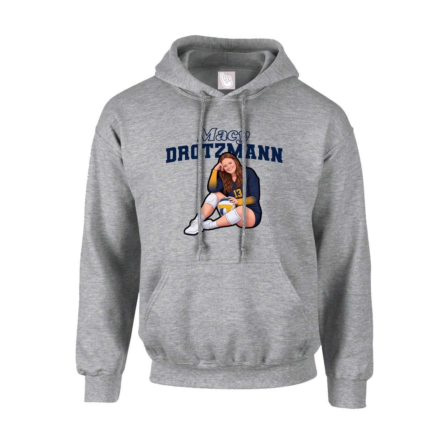 Hoodie — Name Arch in Grey