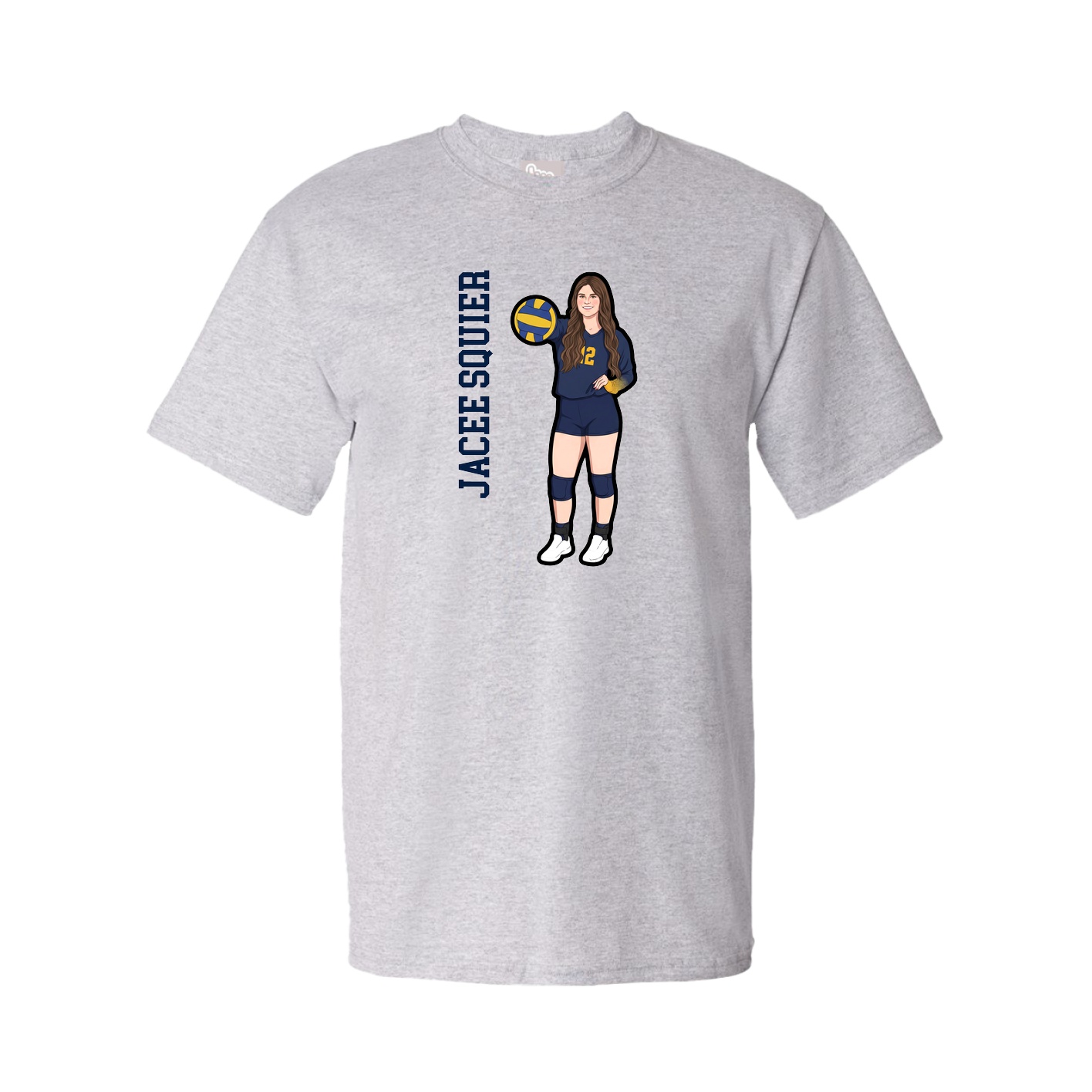Youth Tee — Name Vertical in Grey